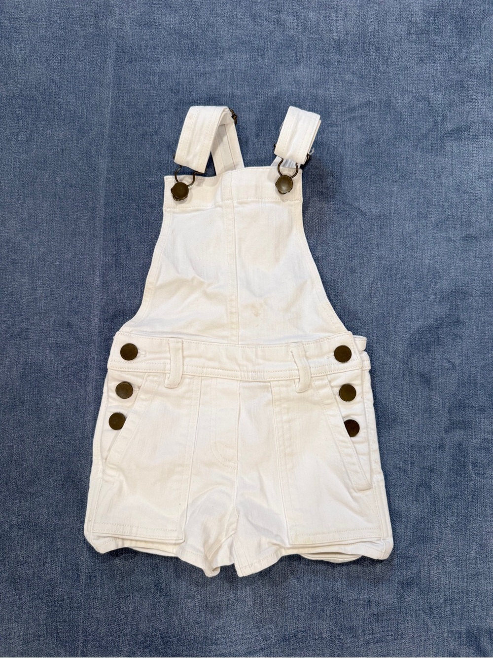 Crewcuts White Denim Short Overalls for Kids